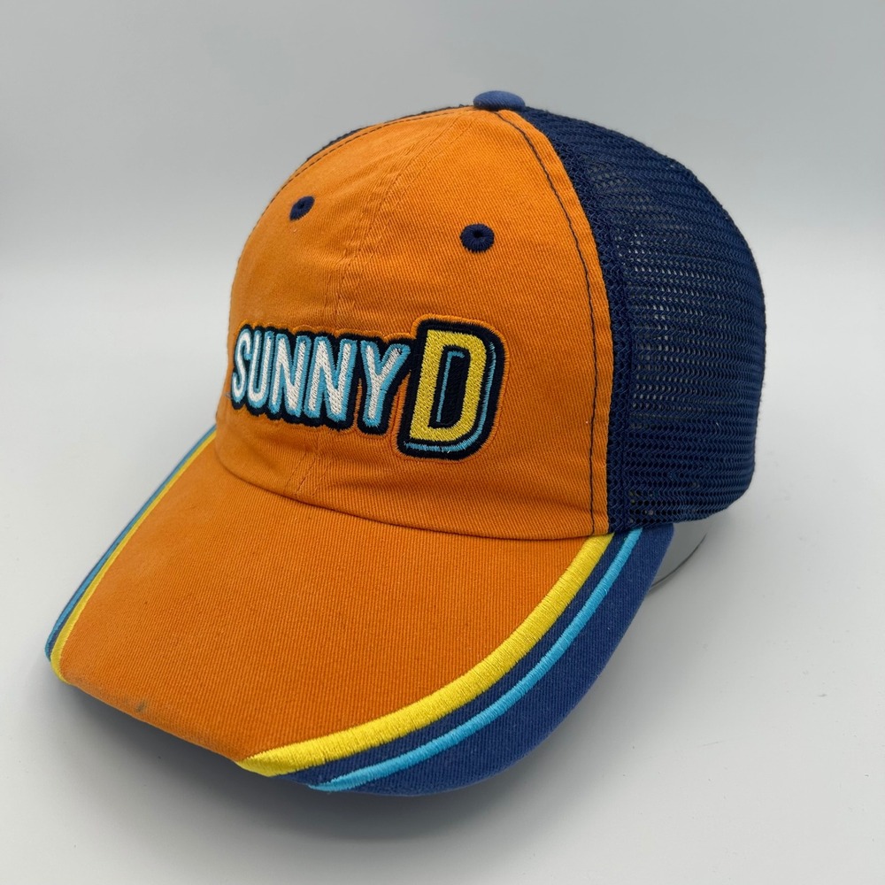 Roush Fenway Racing Hat SunnyD Trucker Mens OSFM Orange Navy NASCAR Racing